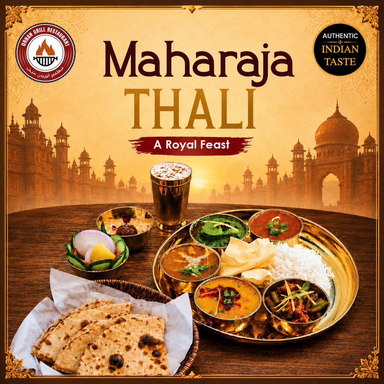 Maharaja Thali at Urban Grill Restaurant